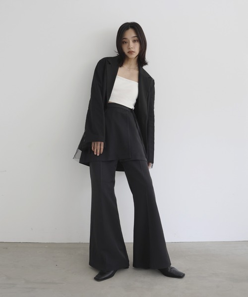 hellam（へラム）の「レイヤードラップスカートパンツ（スラックス・レディース・チャコール/ブラック・SMALL/MEDIUM）」の20枚目の写真