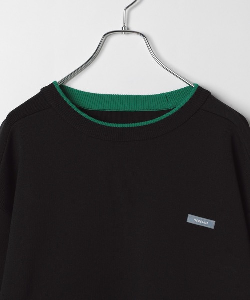 HEREIAM（ヘレイアム）の「【HEREIAM MEN】バイカラースムースニットプルオーバー（ニット/セーター・メンズ・ブラック/ピンク・MEDIUM/LARGE）」の5枚目の写真