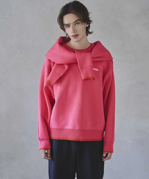 HEREIAM（ヘレイアム）の「【HEREIAM MEN】バイカラースムースニットプルオーバー（ニット/セーター・メンズ・ブラック/ピンク・MEDIUM/LARGE）」の14枚目の写真