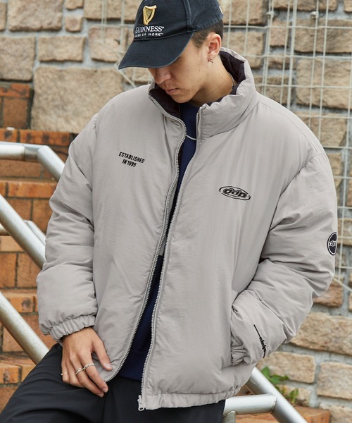 ddp(ディーディーピー)の「DDP/ディーディーピー 別注 2WAYリバーシブル ロゴ刺繍 オーバーサイズ中綿ジャケット(ダウンジャケット/コート・メンズ・ブラック/ダークブラウン/ライトグレー/ネイビー・L/M)」の17枚目の写真