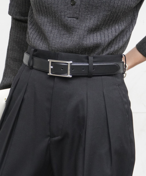 ATELIER AMBOISE/アトリエ アンボワーズ】plate buckle belt (silver