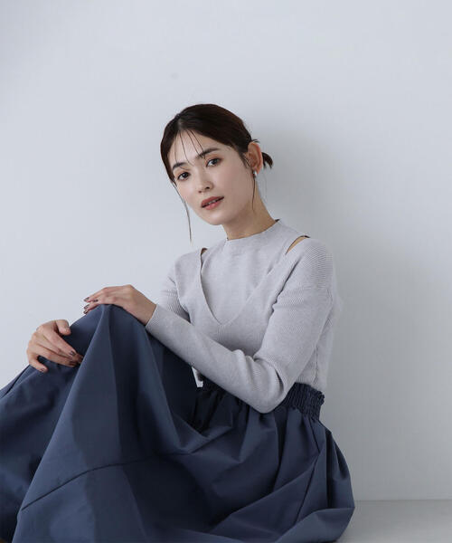 NATURAL BEAUTY BASIC（ナチュラルビューティーベーシック）の「◇アメスリレイヤードドッキングワンピース（ワンピース・レディース・ブルー系その他/ブラック系その他・MEDIUM/P/S）」の13枚目の写真