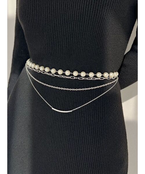 RESEXXY（リゼクシー）の「パールコンビメニーチェーン（ベルト・レディース・ゴールド/シルバー・FREE）」の2枚目の写真