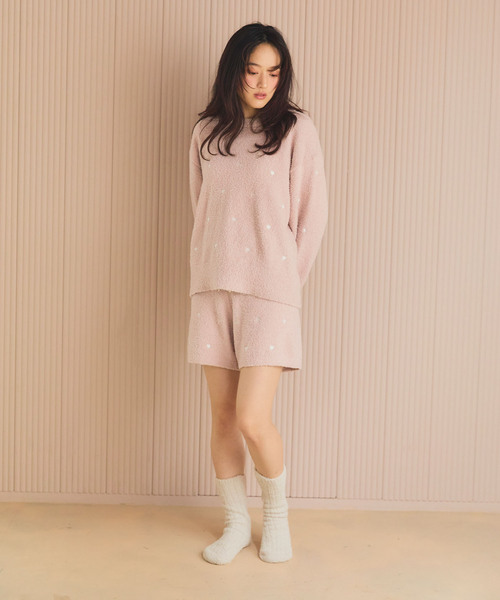 cross marche(クロスマルシェ)の「【LAFUKU/ラフク】もちふわマシュマロニットハートドット刺繍トップス/ルームウェア(上下別売り)(ルームウェア/パジャマ・レディース・キャメル/ピンク/インディゴブルー/ベージュ/チャコールグレー/モカ/グレー/オフホワイト/ブルーグレー/チャコール・L/M/LL/3L/S)」の16枚目の写真
