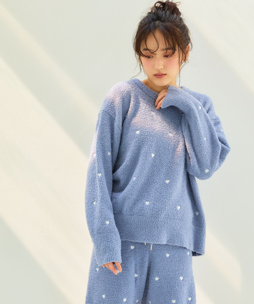 cross marche(クロスマルシェ)の「【LAFUKU/ラフク】もちふわマシュマロニットハートドット刺繍トップス/ルームウェア(上下別売り)(ルームウェア/パジャマ・レディース・キャメル/ピンク/インディゴブルー/ベージュ/チャコールグレー/モカ/グレー/オフホワイト/ブルーグレー/チャコール・L/M/LL/3L/S)」の18枚目の写真