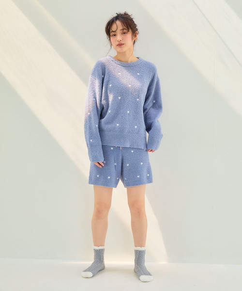 cross marche(クロスマルシェ)の「【LAFUKU/ラフク】もちふわマシュマロニットハートドット刺繍トップス/ルームウェア(上下別売り)(ルームウェア/パジャマ・レディース・キャメル/ピンク/インディゴブルー/ベージュ/チャコールグレー/モカ/グレー/オフホワイト/ブルーグレー/チャコール・L/M/LL/3L/S)」の20枚目の写真