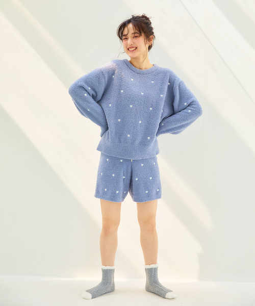 cross marche(クロスマルシェ)の「【LAFUKU/ラフク】もちふわマシュマロニットハートドット刺繍トップス/ルームウェア(上下別売り)(ルームウェア/パジャマ・レディース・キャメル/ピンク/インディゴブルー/ベージュ/チャコールグレー/モカ/グレー/オフホワイト/ブルーグレー/チャコール・L/M/LL/3L/S)」の21枚目の写真