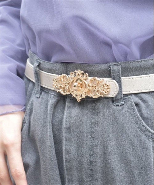 axes femme（アクシーズファム）の「装飾ひねり金具合皮ベルト（ベルト・レディース・シルバー/ゴールド・FREE）」の3枚目の写真