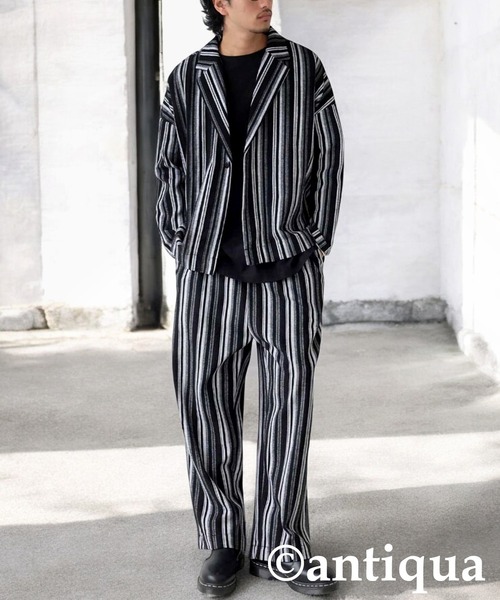 セール】ストライプジャケット（テーラードジャケット）｜antiqua