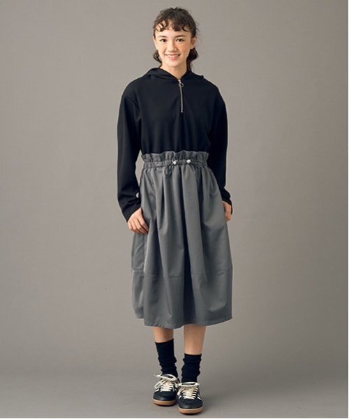 pom ponette junior（ポンポネットジュニア）の「【AMI】【WEB限定】ドッキングバルーンワンピース（ワンピース・キッズ・ブラック・M/L）」の3枚目の写真