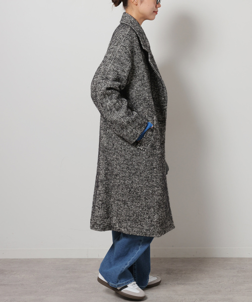 JOURNAL STANDARD relume（ジャーナルスタンダード　レリューム）の「【COMATEX】BIGヘリンボーンWフロントチェスターコート（チェスターコート・レディース・ブラック・38/36）」の5枚目の写真