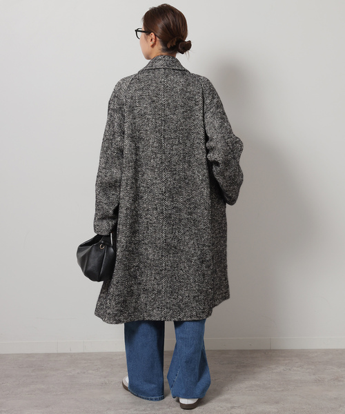 JOURNAL STANDARD relume（ジャーナルスタンダード　レリューム）の「【COMATEX】BIGヘリンボーンWフロントチェスターコート（チェスターコート・レディース・ブラック・38/36）」の6枚目の写真