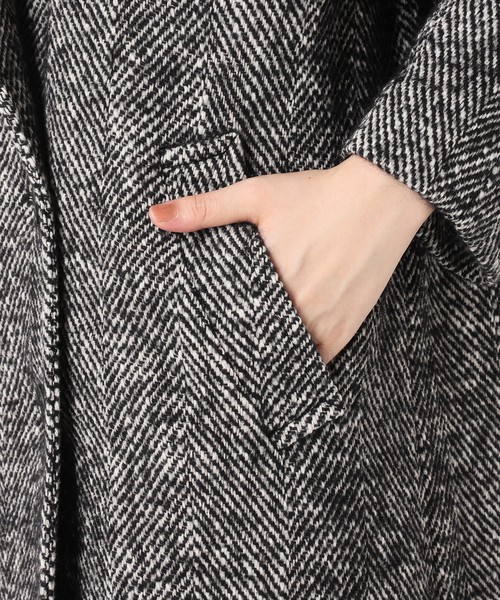 JOURNAL STANDARD relume（ジャーナルスタンダード　レリューム）の「【COMATEX】BIGヘリンボーンWフロントチェスターコート（チェスターコート・レディース・ブラック・38/36）」の15枚目の写真