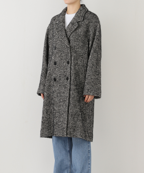JOURNAL STANDARD relume（ジャーナルスタンダード　レリューム）の「【COMATEX】BIGヘリンボーンWフロントチェスターコート（チェスターコート・レディース・ブラック・38/36）」の21枚目の写真