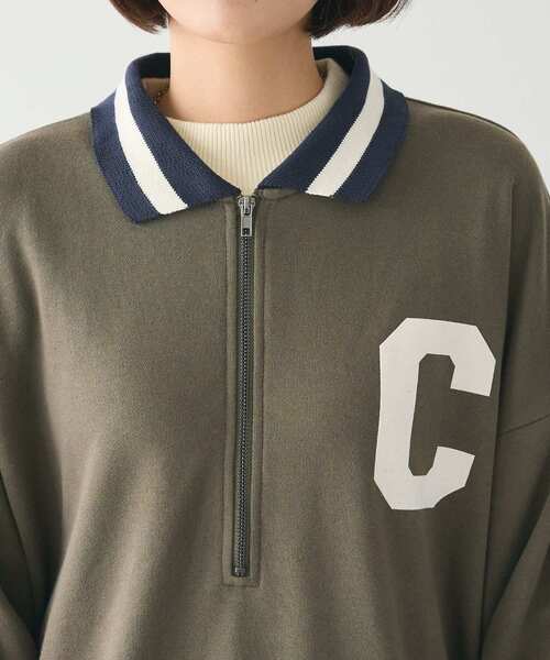 CRAFT STANDARD BOUTIQUE(クラフトスタンダードブティック)の「【ユニセックス】裏毛ハーフジップスウェット(スウェット・レディース・ホワイト系その他/カーキ/ブラック・M/L/XL)」の9枚目の写真