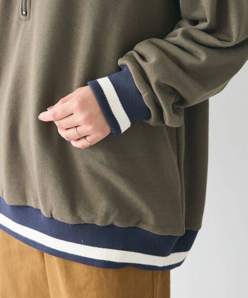 CRAFT STANDARD BOUTIQUE(クラフトスタンダードブティック)の「【ユニセックス】裏毛ハーフジップスウェット(スウェット・レディース・ホワイト系その他/カーキ/ブラック・M/L/XL)」の10枚目の写真