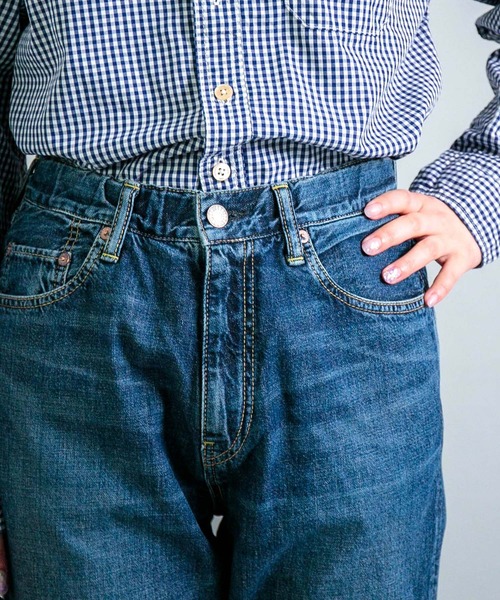 OMNIGOD（オムニゴッド）の「[OMNIGOD womens / オムニゴッド] 10ozデニム 5Pイージーテーパードパンツ（デニムパンツ・レディース・インディゴブルー・0/1）」の6枚目の写真