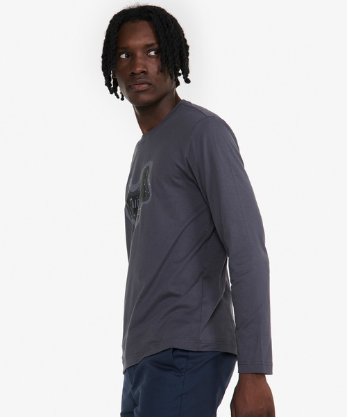 AIGLE（エーグル）の「吸水速乾 抗菌防臭 ロングスリーブプリントTシャツ（Tシャツ/カットソー・メンズ・グレー/オフホワイト・L/S/M/XL）」の5枚目の写真