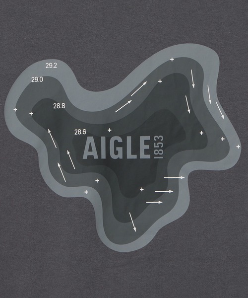 AIGLE（エーグル）の「吸水速乾 抗菌防臭 ロングスリーブプリントTシャツ（Tシャツ/カットソー・メンズ・グレー/オフホワイト・L/S/M/XL）」の12枚目の写真