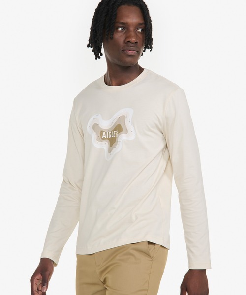 AIGLE（エーグル）の「吸水速乾 抗菌防臭 ロングスリーブプリントTシャツ（Tシャツ/カットソー・メンズ・グレー/オフホワイト・L/S/M/XL）」の14枚目の写真