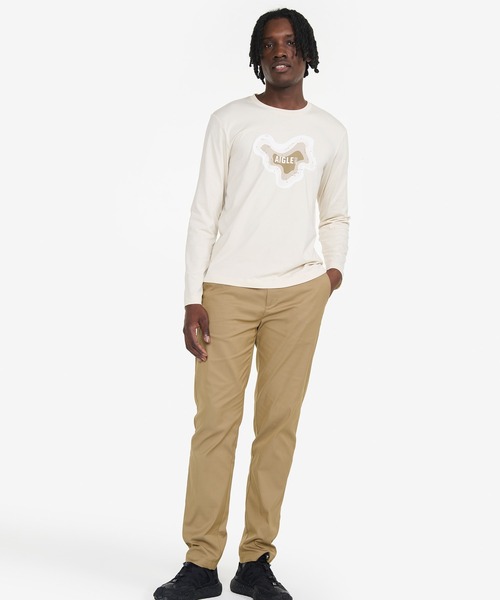 AIGLE（エーグル）の「吸水速乾 抗菌防臭 ロングスリーブプリントTシャツ（Tシャツ/カットソー・メンズ・グレー/オフホワイト・L/S/M/XL）」の15枚目の写真