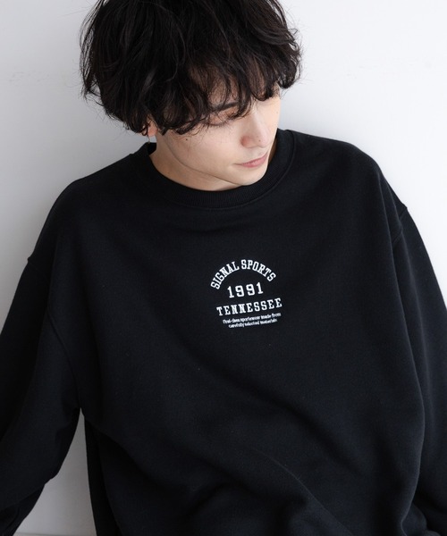 SIGNAL SPORTS（シグナルスポーツ）の「【SIGNAL SPORTS】ミニカレッジロゴ/裏毛スウェット（スウェット・メンズ・ブラック/ホワイト・LARGE/MEDIUM）」の11枚目の写真