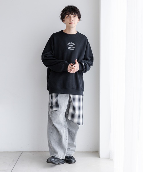 SIGNAL SPORTS（シグナルスポーツ）の「【SIGNAL SPORTS】ミニカレッジロゴ/裏毛スウェット（スウェット・メンズ・ブラック/ホワイト・LARGE/MEDIUM）」の8枚目の写真