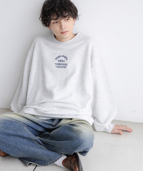 SIGNAL SPORTS（シグナルスポーツ）の「【SIGNAL SPORTS】ミニカレッジロゴ/裏毛スウェット（スウェット・メンズ・ブラック/ホワイト・LARGE/MEDIUM）」の4枚目の写真