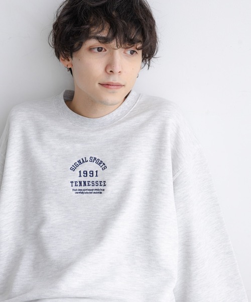 SIGNAL SPORTS（シグナルスポーツ）の「【SIGNAL SPORTS】ミニカレッジロゴ/裏毛スウェット（スウェット・メンズ・ブラック/ホワイト・LARGE/MEDIUM）」の5枚目の写真