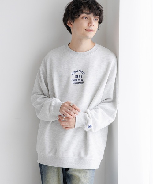 SIGNAL SPORTS（シグナルスポーツ）の「【SIGNAL SPORTS】ミニカレッジロゴ/裏毛スウェット（スウェット・メンズ・ブラック/ホワイト・LARGE/MEDIUM）」の6枚目の写真