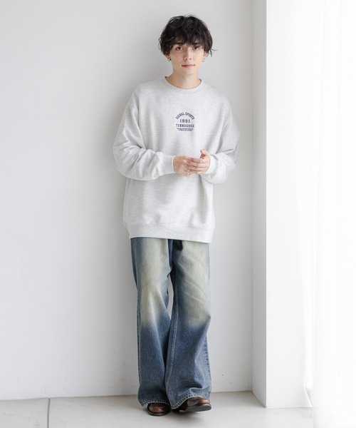 SIGNAL SPORTS（シグナルスポーツ）の「【SIGNAL SPORTS】ミニカレッジロゴ/裏毛スウェット（スウェット・メンズ・ブラック/ホワイト・LARGE/MEDIUM）」の3枚目の写真