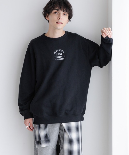 SIGNAL SPORTS（シグナルスポーツ）の「【SIGNAL SPORTS】ミニカレッジロゴ/裏毛スウェット（スウェット・メンズ・ブラック/ホワイト・LARGE/MEDIUM）」の10枚目の写真