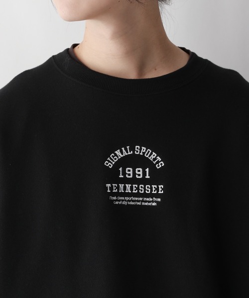 SIGNAL SPORTS（シグナルスポーツ）の「【SIGNAL SPORTS】ミニカレッジロゴ/裏毛スウェット（スウェット・メンズ・ブラック/ホワイト・LARGE/MEDIUM）」の13枚目の写真