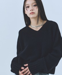 UNITED TOKYO | 【残りわずか!】ループヤーンVネックニット|軽量/保温/オフィスカジュアル/冬服(ニット/セーター)