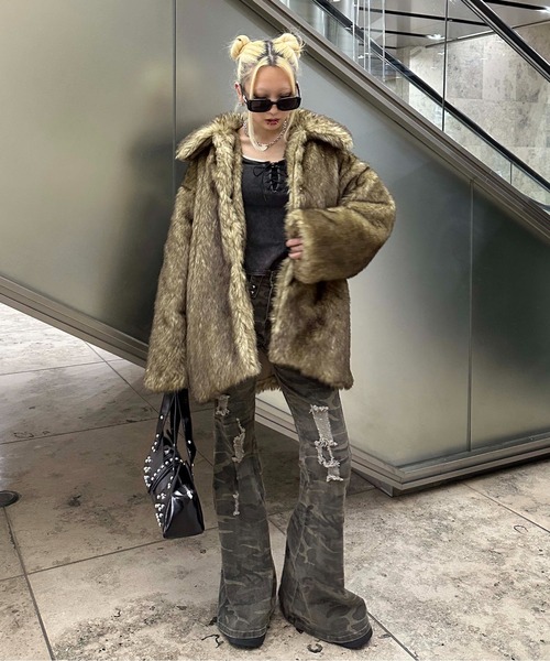 ロングフェイクファーコート（ダウンジャケット/コート）｜sedacle