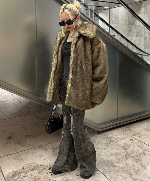 ロングフェイクファーコート（ダウンジャケット/コート）｜sedacle