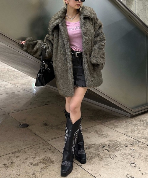 sedacle girl ボリュームフェイクファーコート　ブラウン ボリュームフェイクファーコート（ダウンジャケット/コート