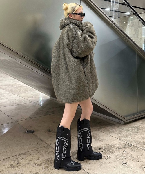 黒のファーコート ショール付き ZARA - フェイクファー❗️ダッフルコート❗️ロング❗️黒の