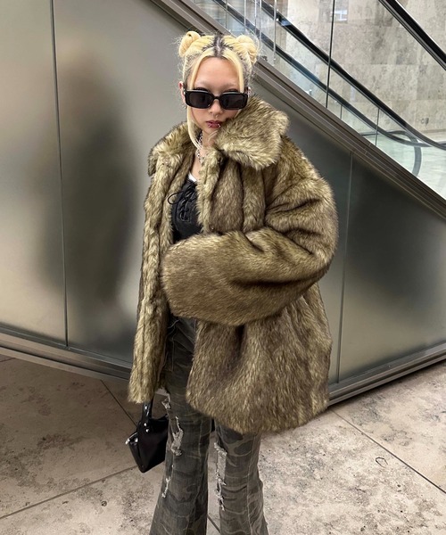 sedacle girl ボリュームフェイクファーコート　ブラウン sedacle girl ダウンコート ダウンジャケット ボリューム