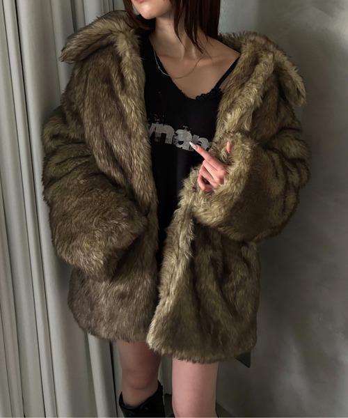 acestudiosファーコート新品未使用韓国系 ロングフェイクファーコート（ダウンジャケット/コート）｜sedacle