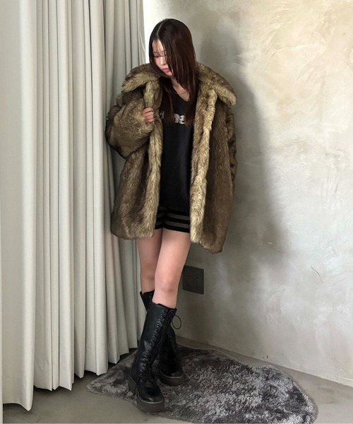 ロングフェイクファーコート（ダウンジャケット/コート）｜sedacle