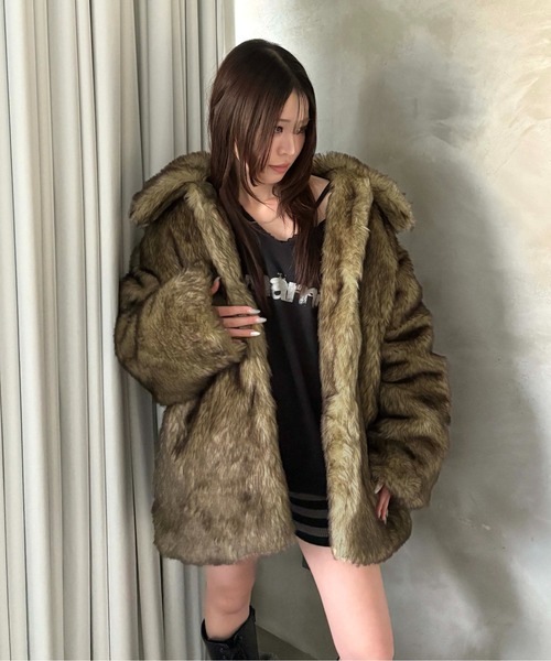 セール】ロングフェイクファーコート（ダウンジャケット/コート
