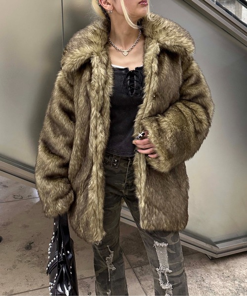セール】ロングフェイクファーコート（ダウンジャケット/コート