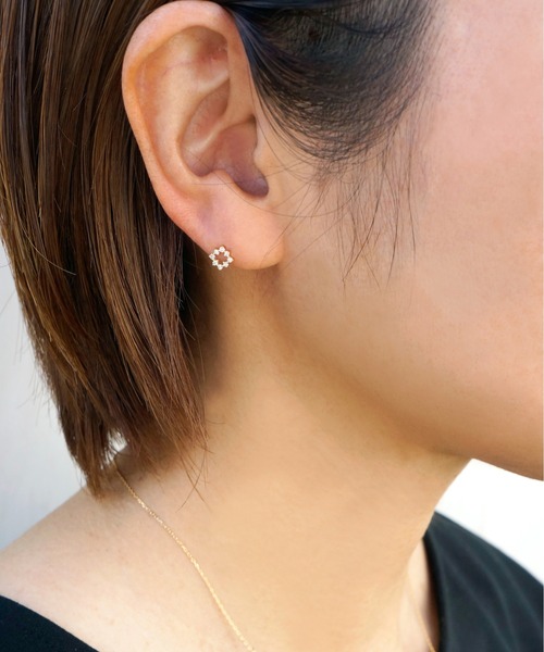 ピアス NSKY TEXTURED CLIP CHAIN PIERCED EARRING(片耳用)(2JP0939)K10
