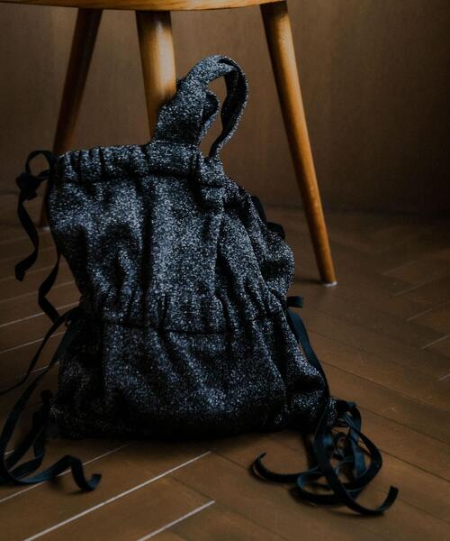 URBAN RESEARCH（アーバンリサーチ）の「ラメニットリボンバッグ（トートバッグ・レディース・ブラック/ブラウン・-）」の2枚目の写真