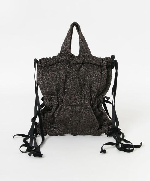 URBAN RESEARCH（アーバンリサーチ）の「ラメニットリボンバッグ（トートバッグ・レディース・ブラック/ブラウン・-）」の4枚目の写真