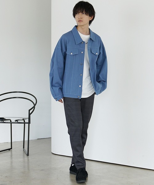 MinoriTY(マイノリティ)の「【MinoriTY】裏起毛ウォームポンチ素材 テーパードイージースラックスパンツ/ベルトループ付き 無地・チェック・ストライプ展開 きれいめ大人シルエット セミワイド ストレッチ素材 メンズ 冬服 アウトドア(スラックス・メンズ・ブラック/グレー/ラベンダー/ストライプ/チェック・M/L/S)」の13枚目の写真