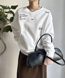 DouDou | 【新色追加/WEB限定】裏起毛ランダム刺繍プルオーバー(Tシャツ/カットソー)