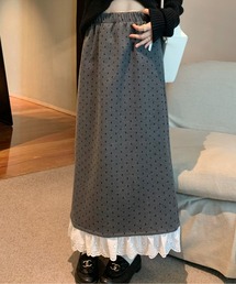 AMAJI | コットンレース付きドット柄スカート(スカート)
