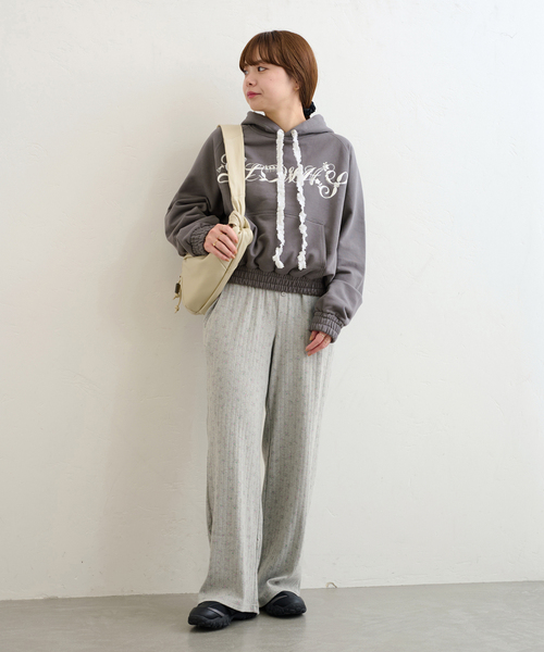 ★GLOWNY★PROVINCE EYELET PANTS (NIGHT BOUQUET)★正規品/人気 GLOWNY/グロウニー】 PROVINCE EYELET PANTS（スウェットパンツ